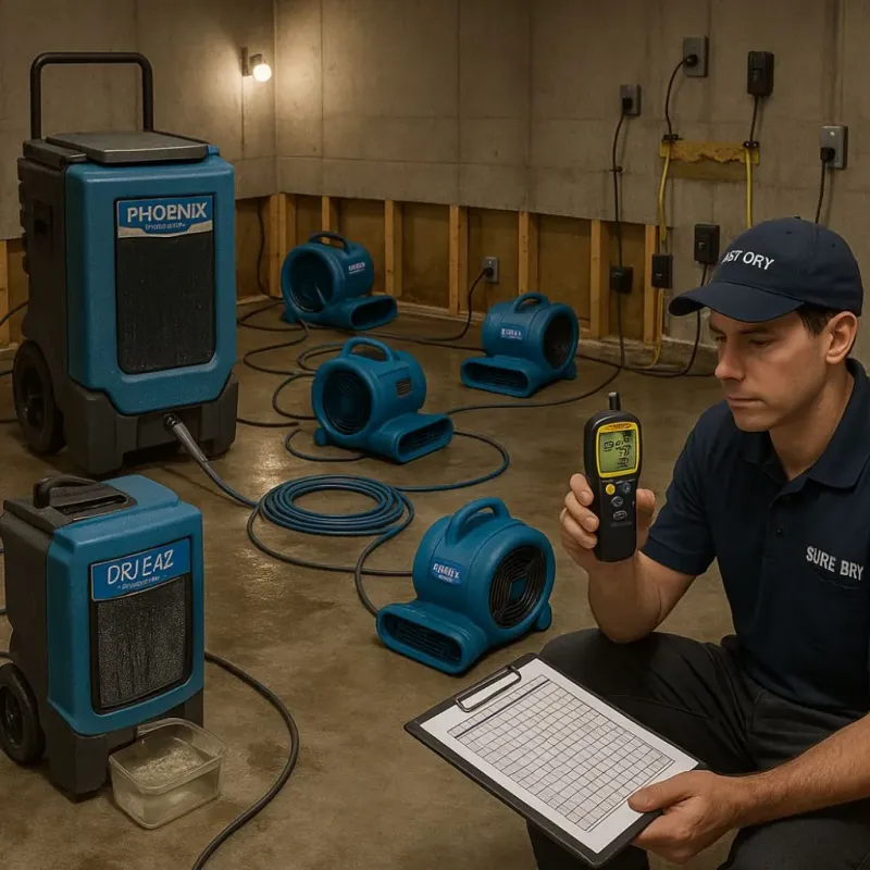Structural Drying and Dehumidification process in Fruit Hill, OH